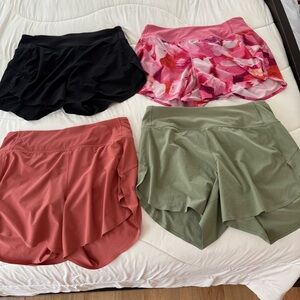 Lot of 2 Athleta Women's Athletic Shorts Set - Black and Olive ONLY